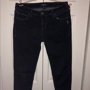Silver ankle skinny jeans